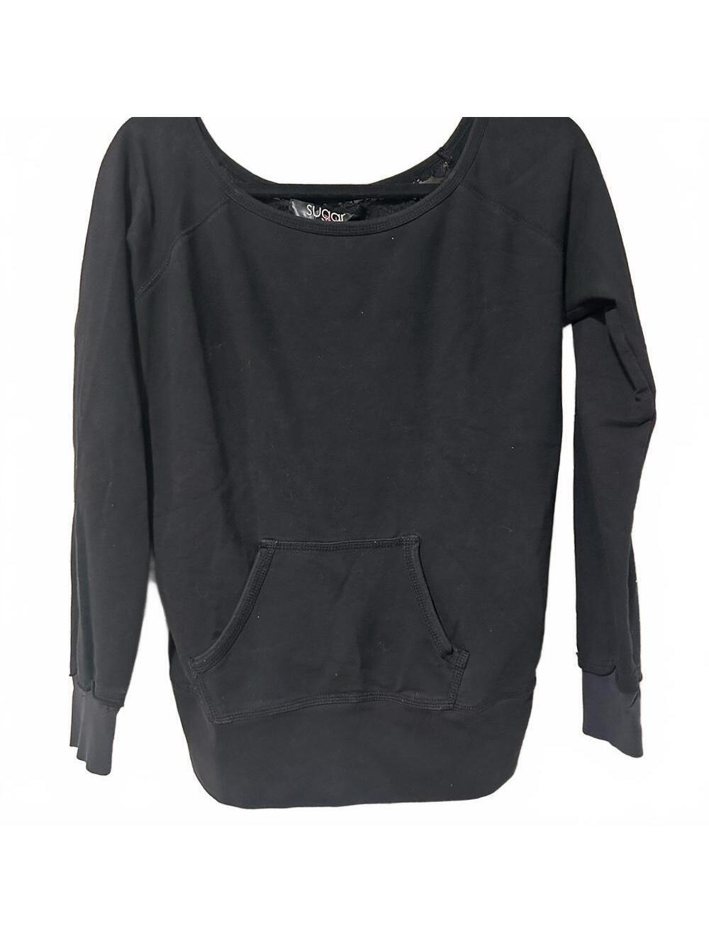 Sugar rush Black Cozy Sweater with lace back